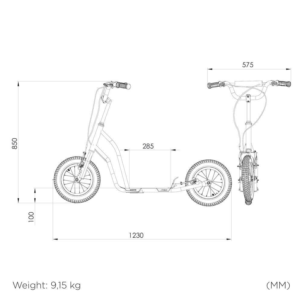 STIGA STR Air Scooter 12 Inch Black - Black