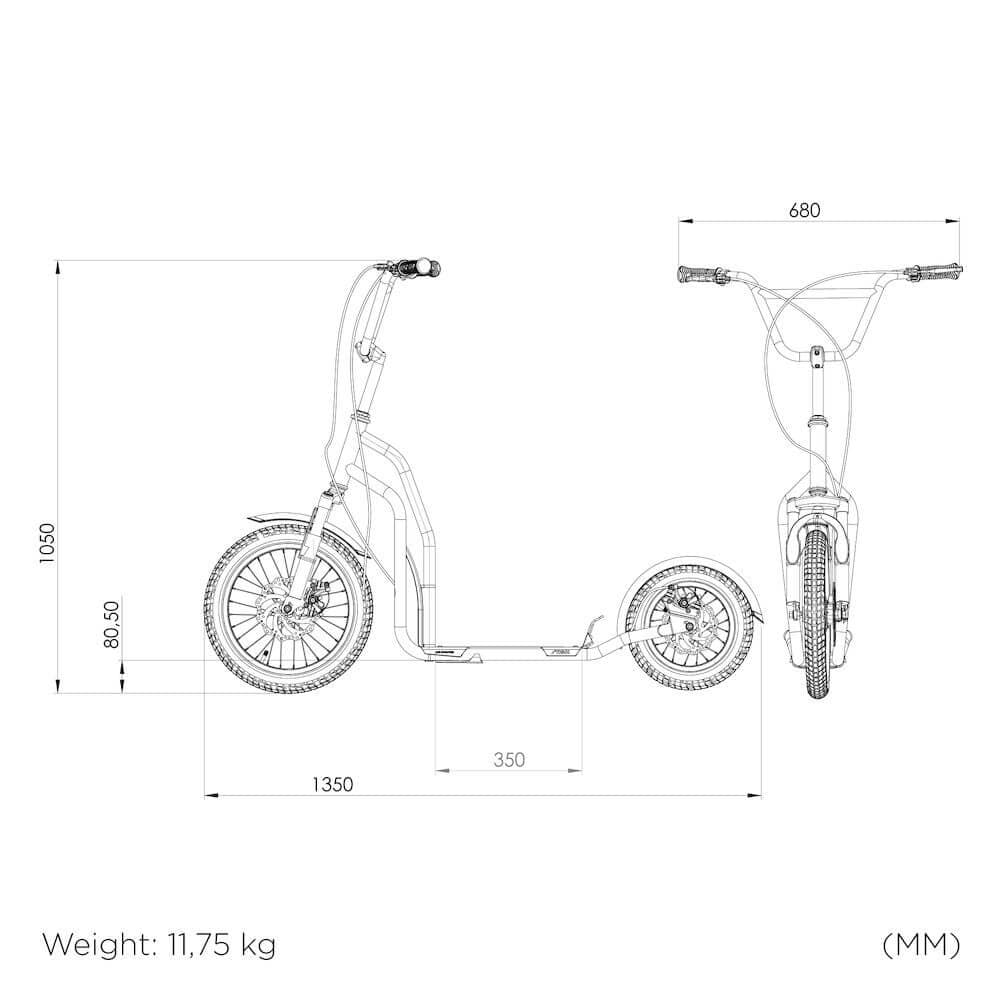 STIGA STR Air Scooter 16 Inch Silver - Silver