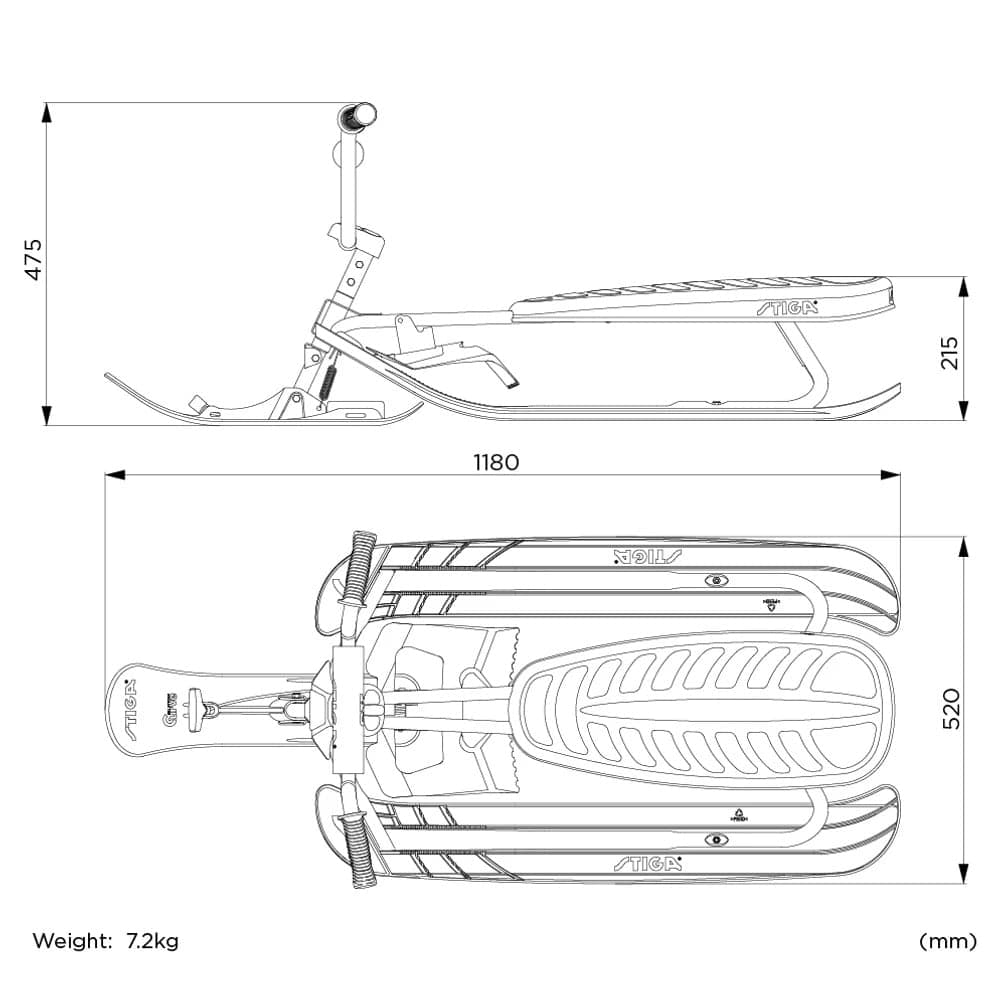 STIGA SNOWRACER® Curve SX Incl Seat Cover High Red/Black