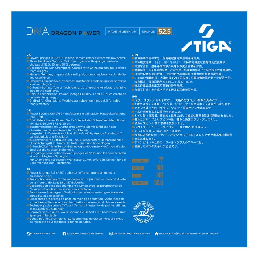 STIGA DNA Future M Table tennis rubber DP 52.5