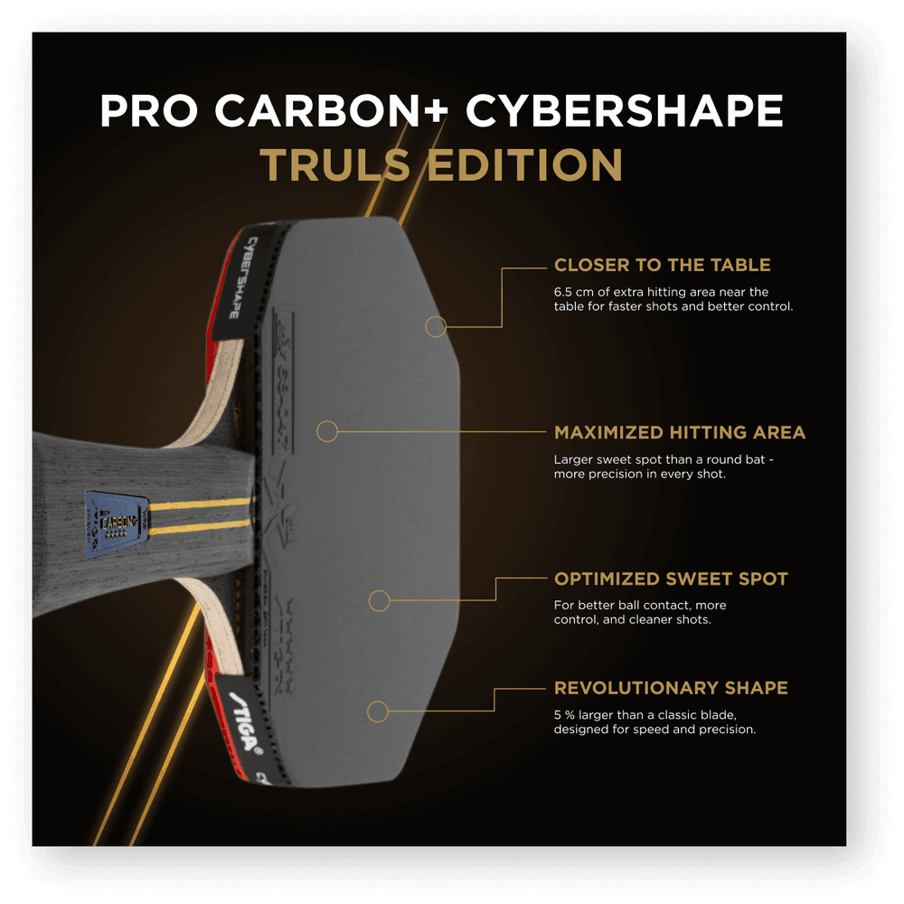 STIGA Bat Pro Carbon Plus CYBERSHAPE® Truls Edition - 5-Star - Truls Edition