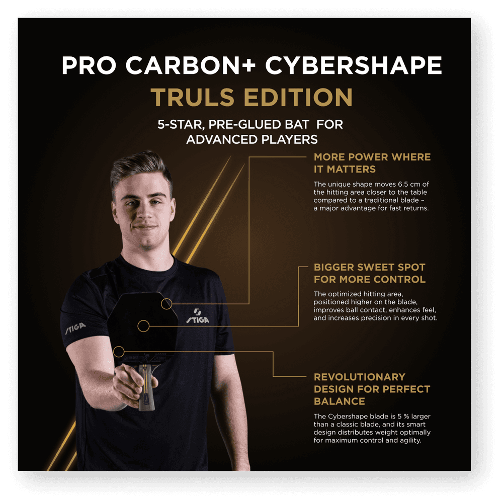 STIGA Bat Pro Carbon Plus CYBERSHAPE® Truls Edition - 5-Star - Truls Edition