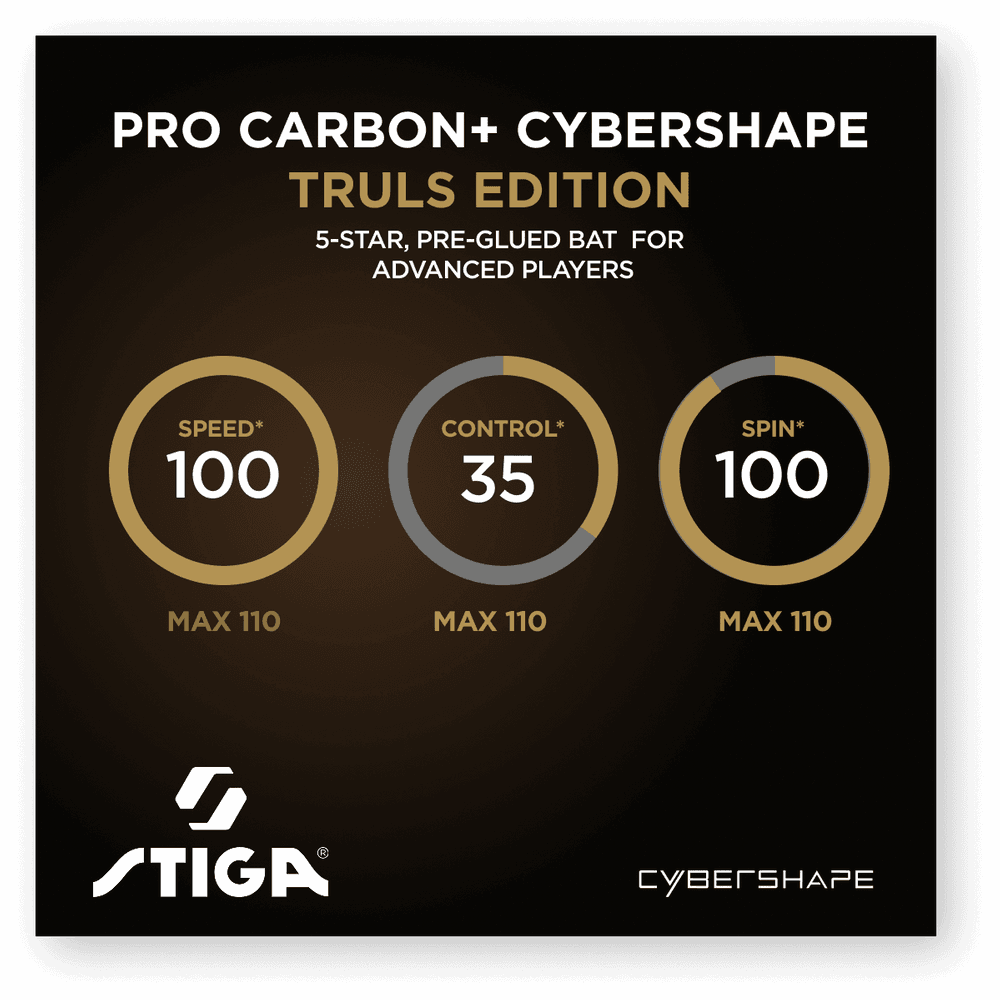 STIGA Bat Pro Carbon Plus CYBERSHAPE® Truls Edition - 5-Star - Truls Edition
