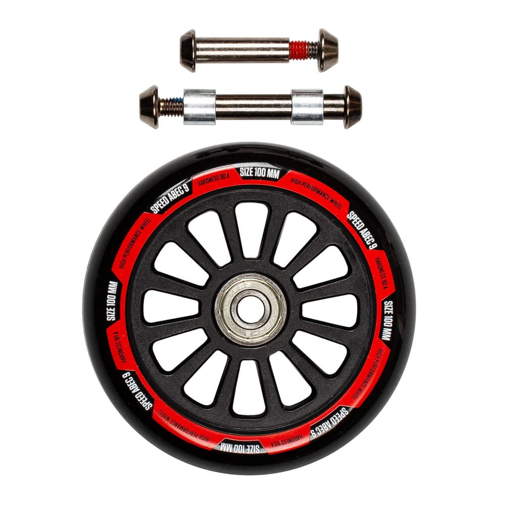 STIGA STR Wheel 100 Assy Black/Red - STR Wheel 100 Assy Black/Red